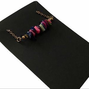 Colorful Stone Bar Necklace Brand NEW